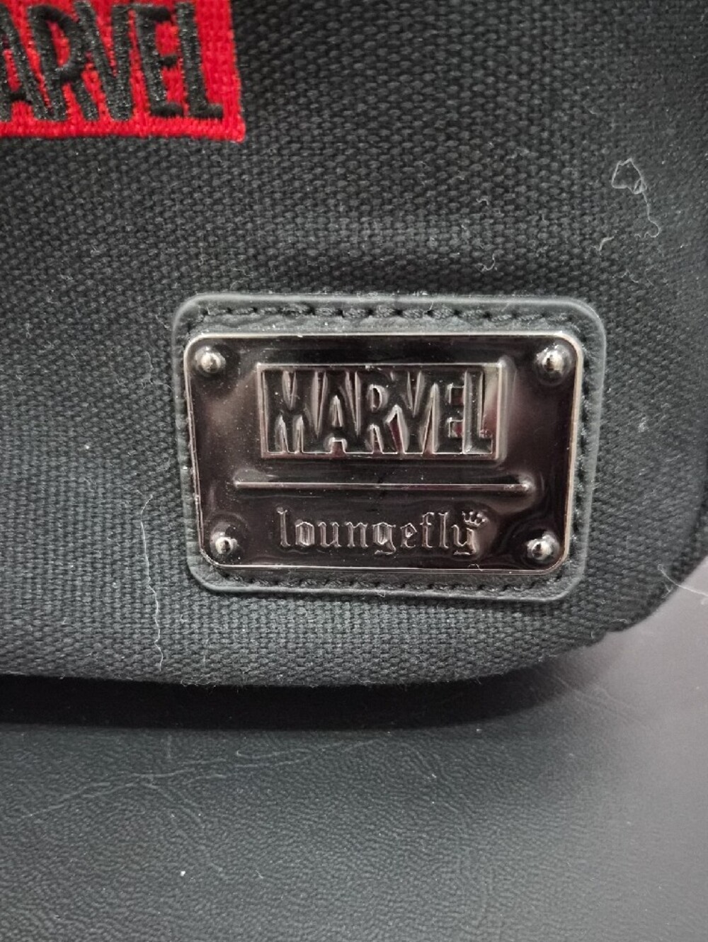 Marvel Loungefly Canvas Backpack with Logo Pattern - Picture 3 of 6
